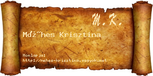 Méhes Krisztina névjegykártya